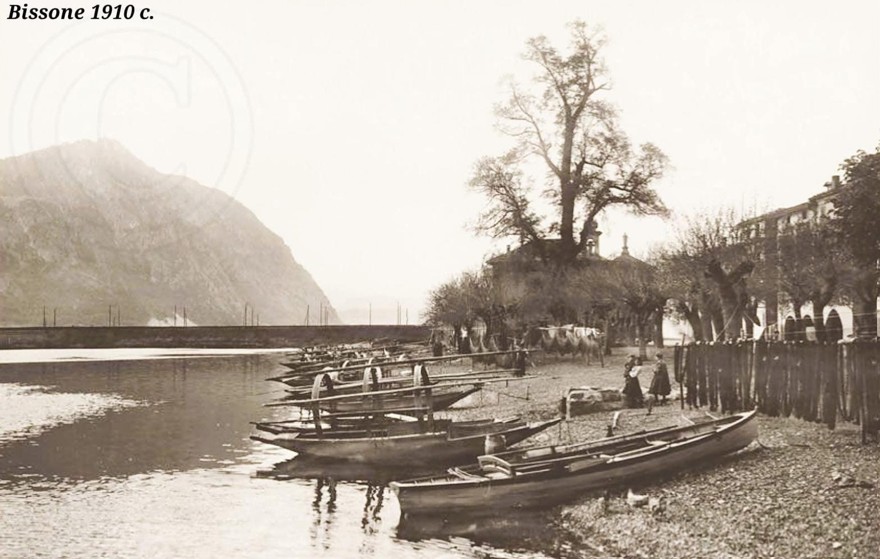 Bissone-La riva nel 1910-Ridotta